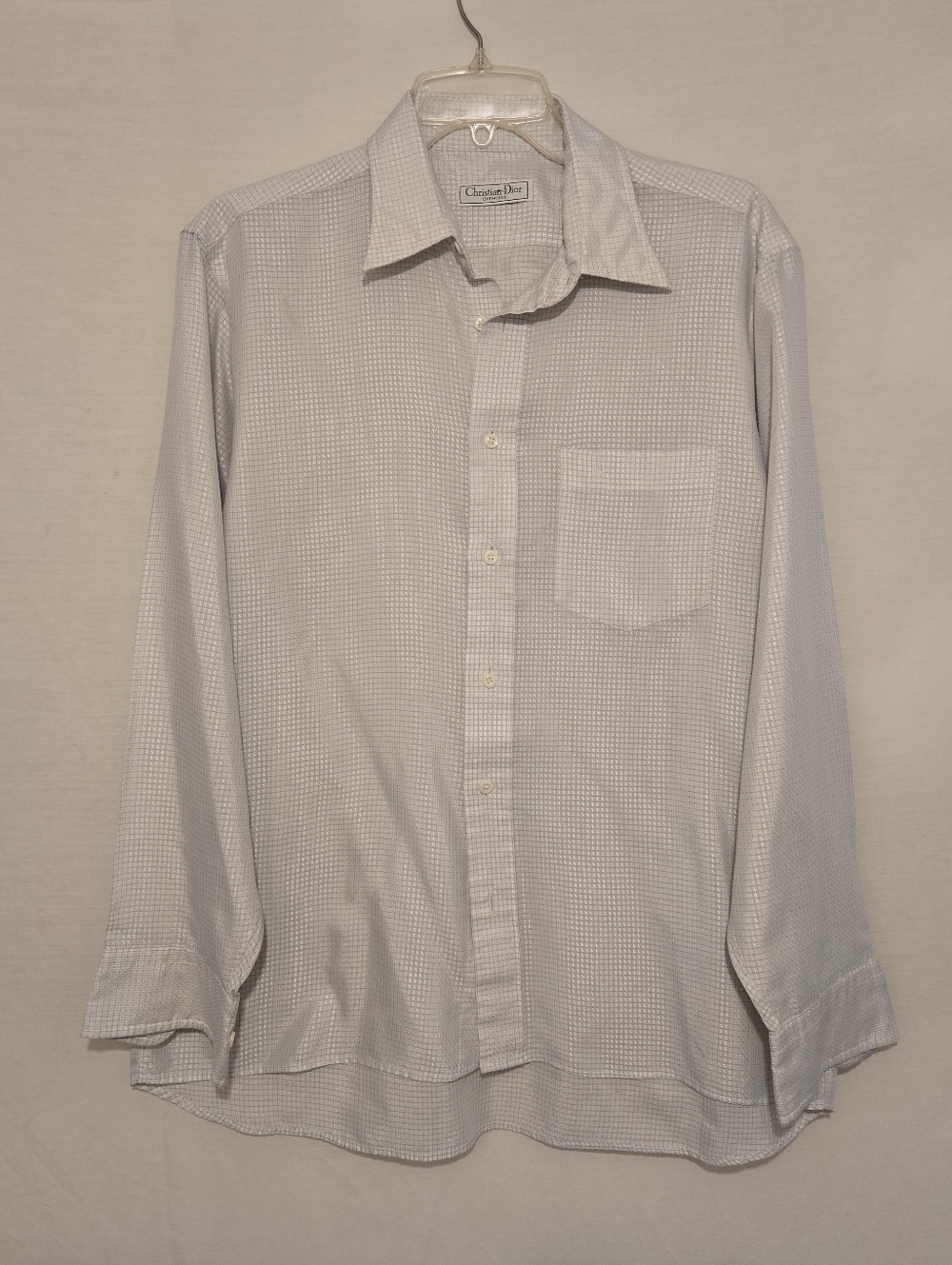 Christian Dior Chemis Long Sleeve Button Down Blue Checked Shirt Size L